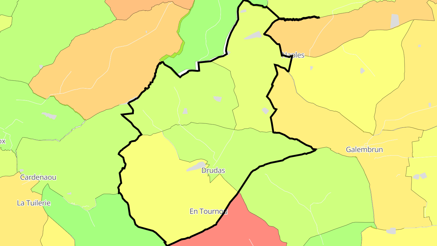 Carte des prix de l'immobilier Drudas