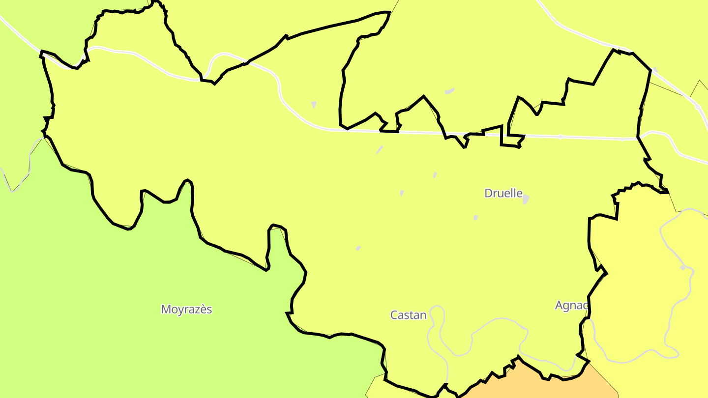 Carte des prix de l'immobilier Druelle