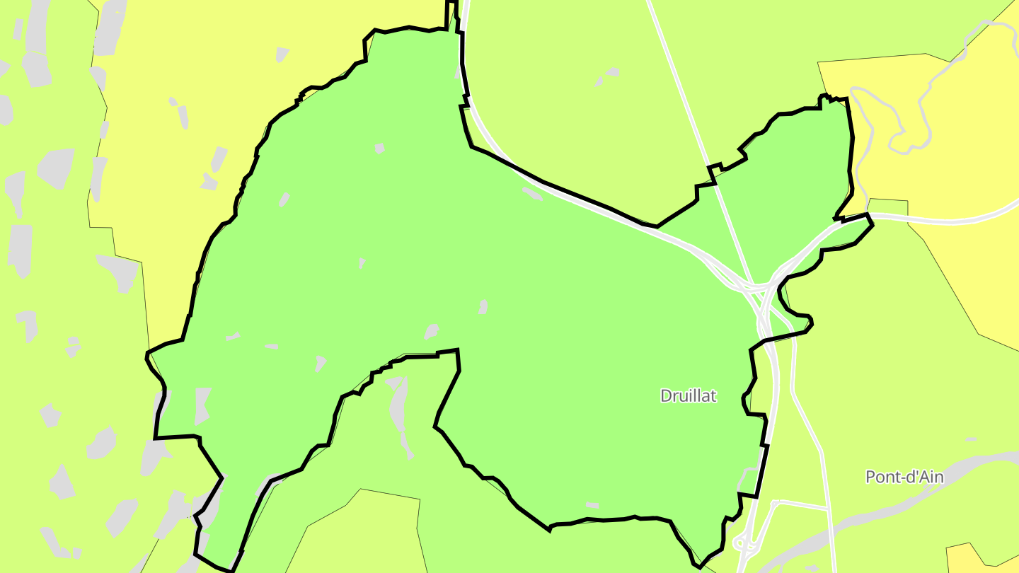 Carte des prix de l'immobilier Druillat