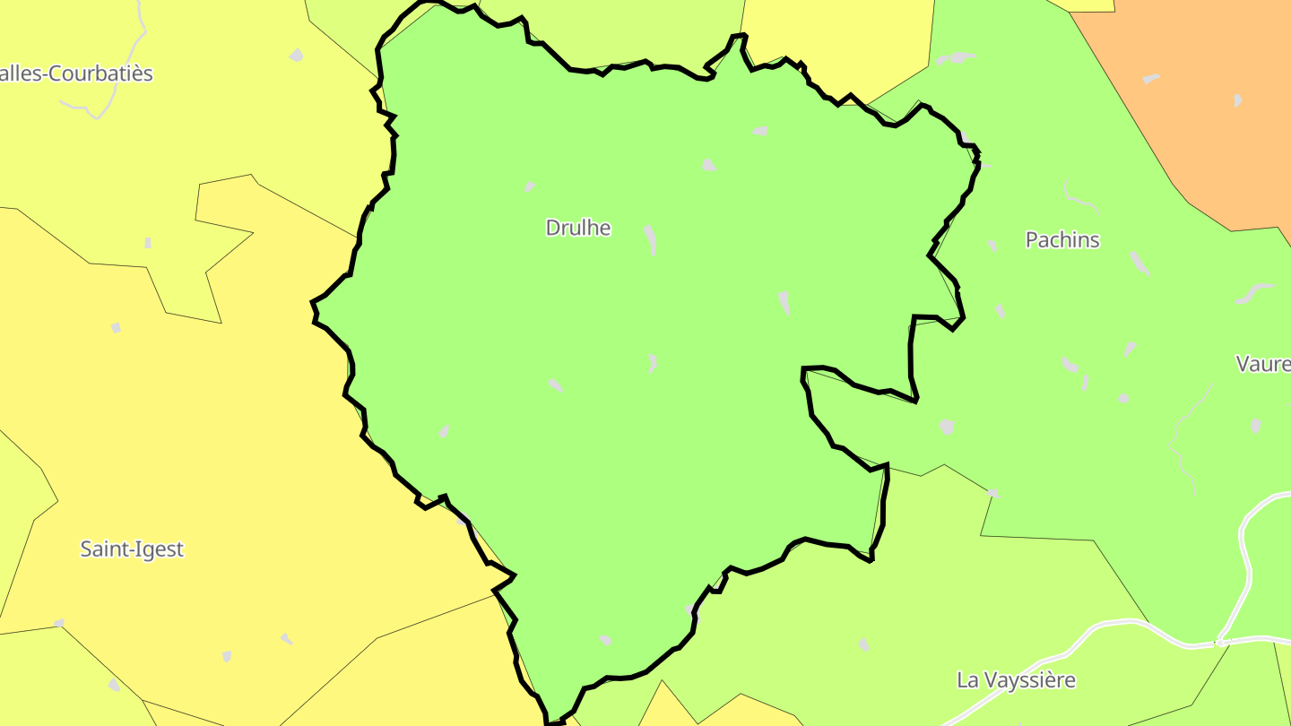 Carte des prix de l'immobilier Drulhe