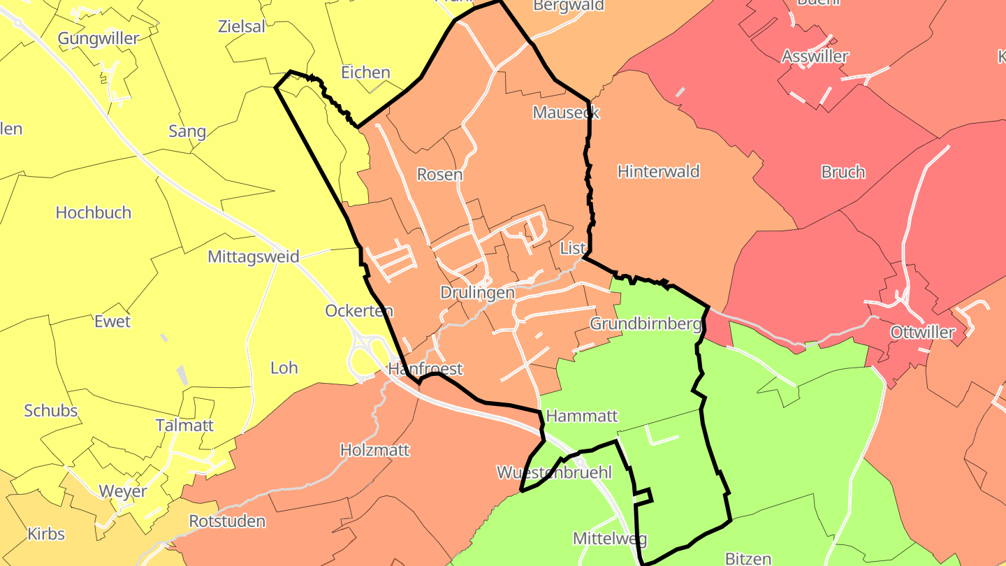 Carte des prix de l'immobilier Drulingen