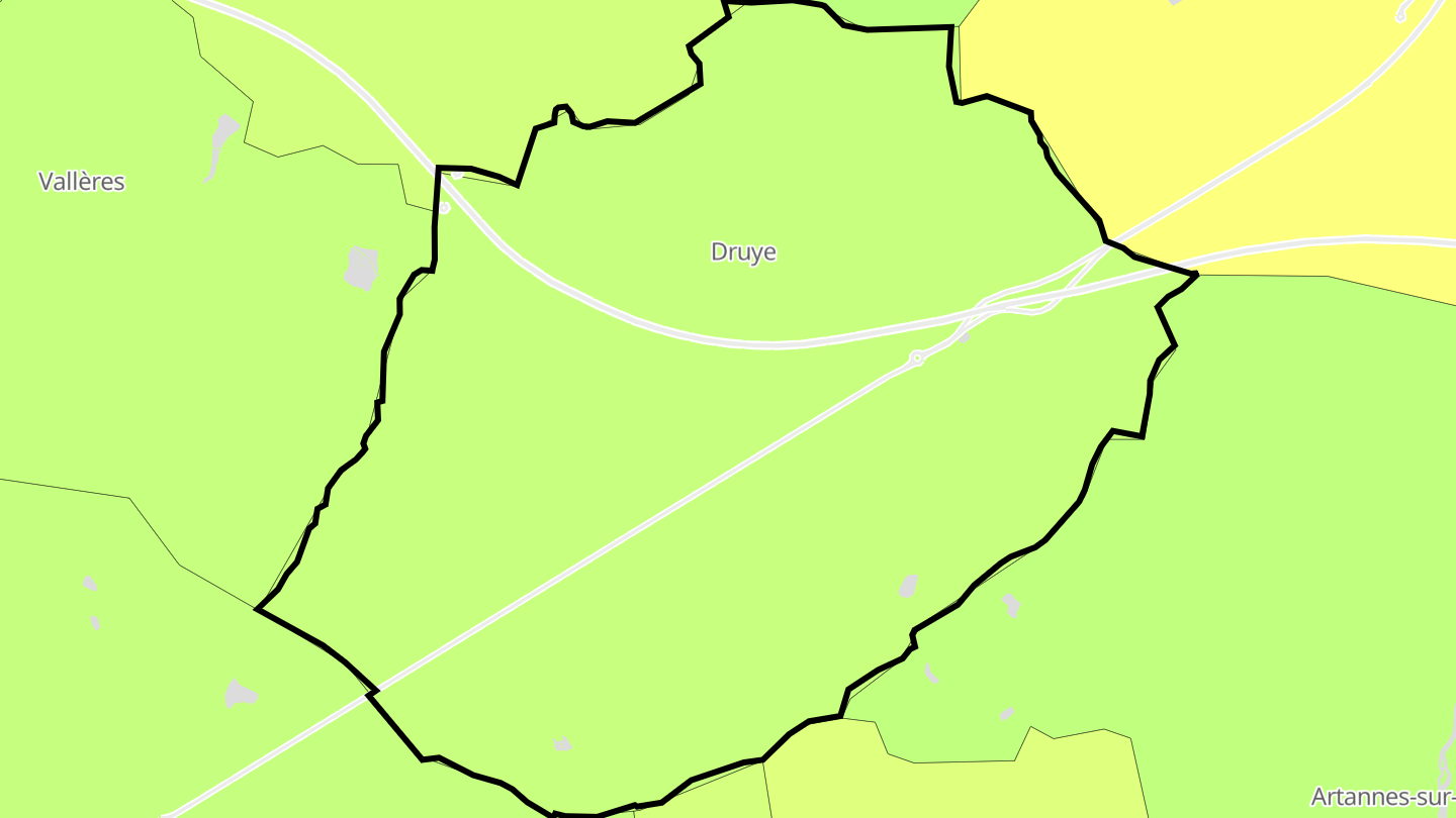 Carte des prix de l'immobilier Druye