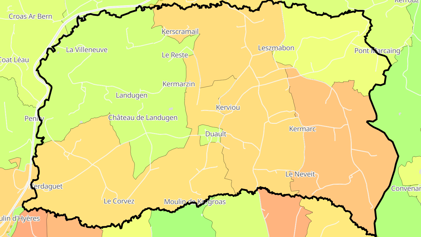 Carte des prix de l'immobilier Duault