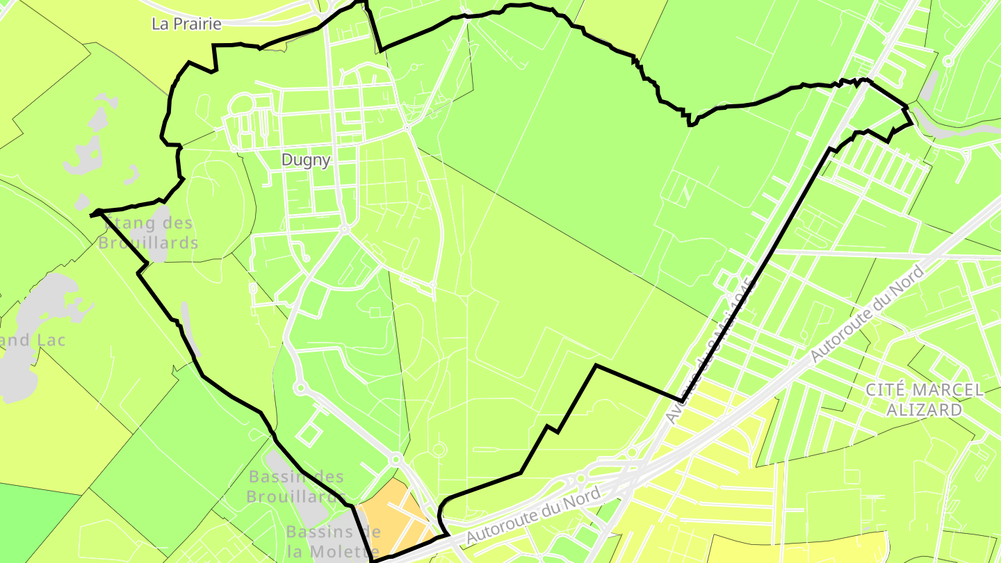 Carte des prix de l'immobilier Dugny