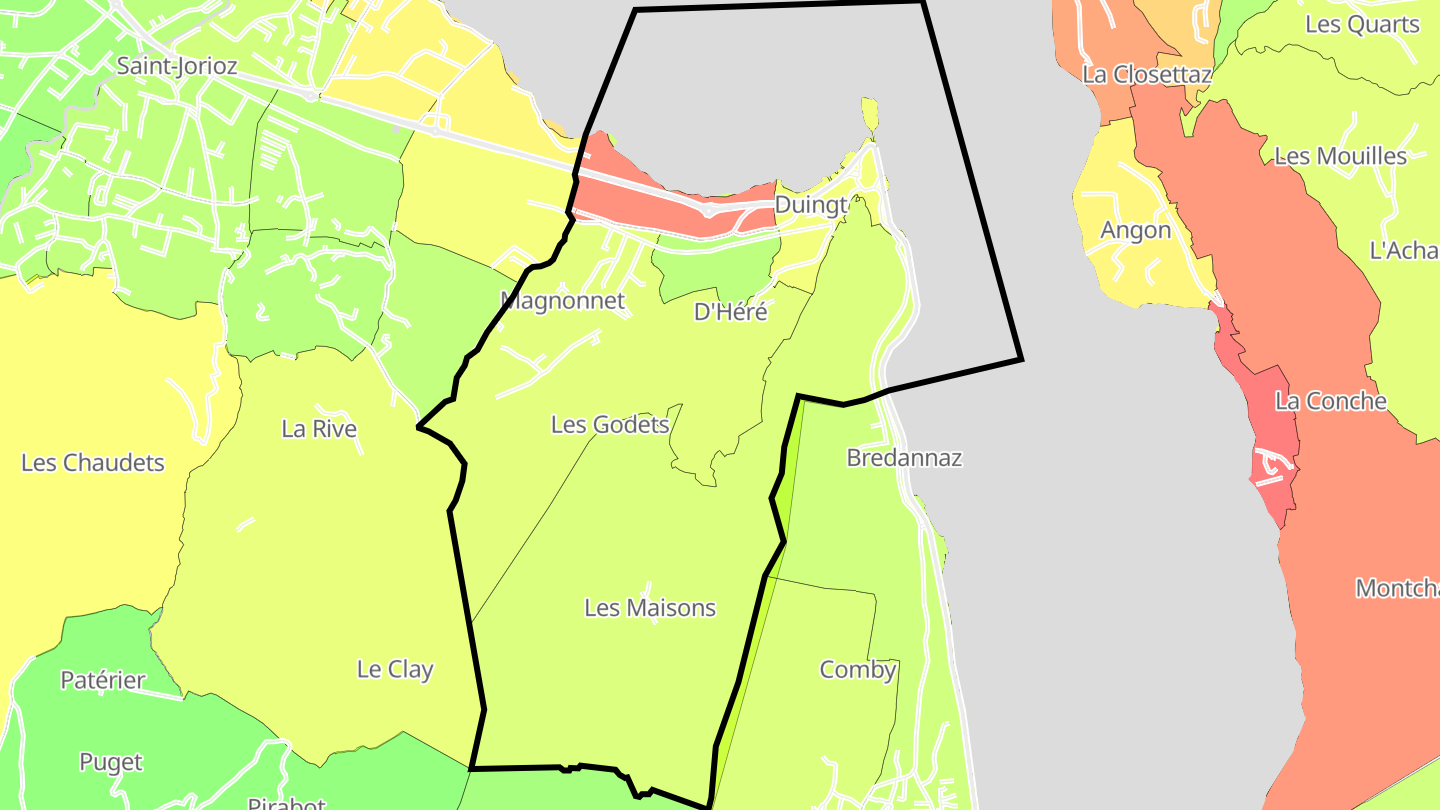 Carte des prix de l'immobilier Duingt