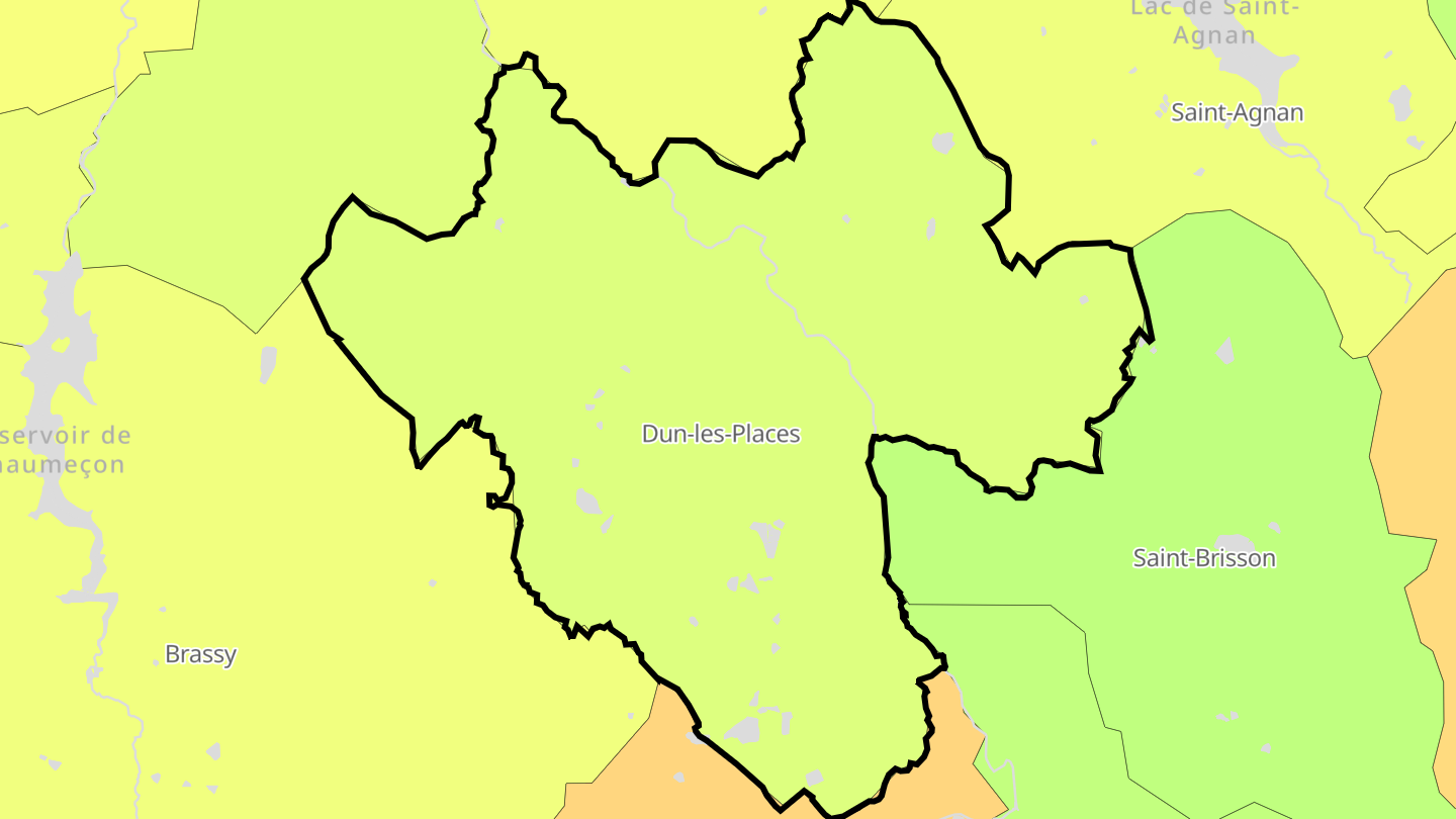Carte des prix de l'immobilier Dun-les-Places