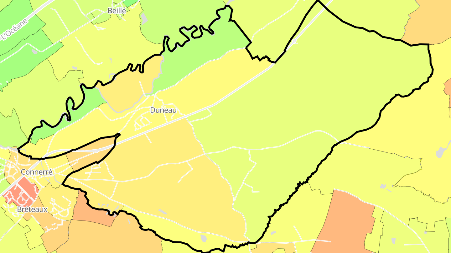 Carte des prix de l'immobilier Duneau