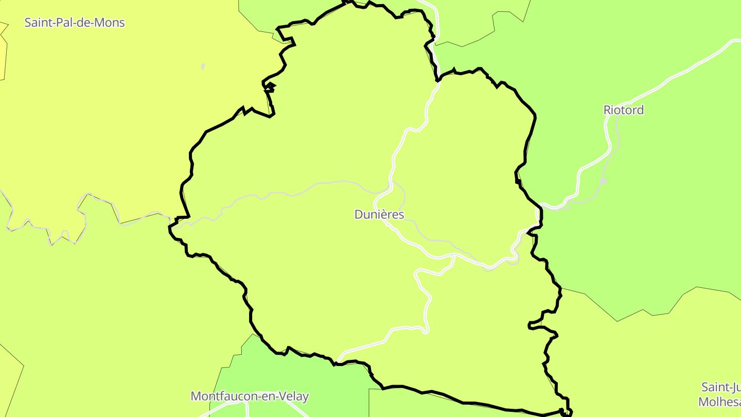 Carte des prix de l'immobilier Dunières