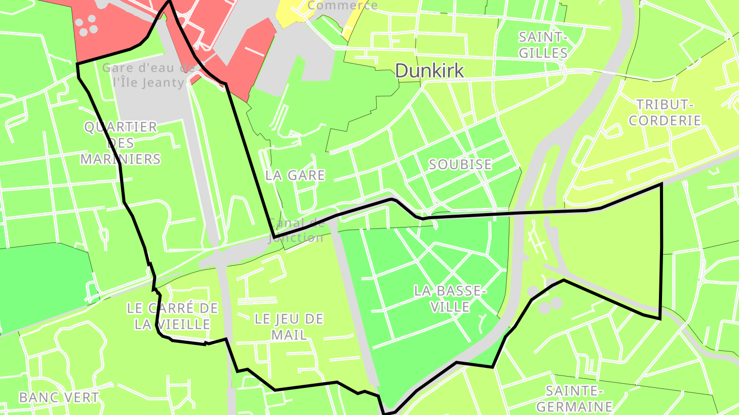 Carte des prix de l'immobilier Dunkerque-Sud