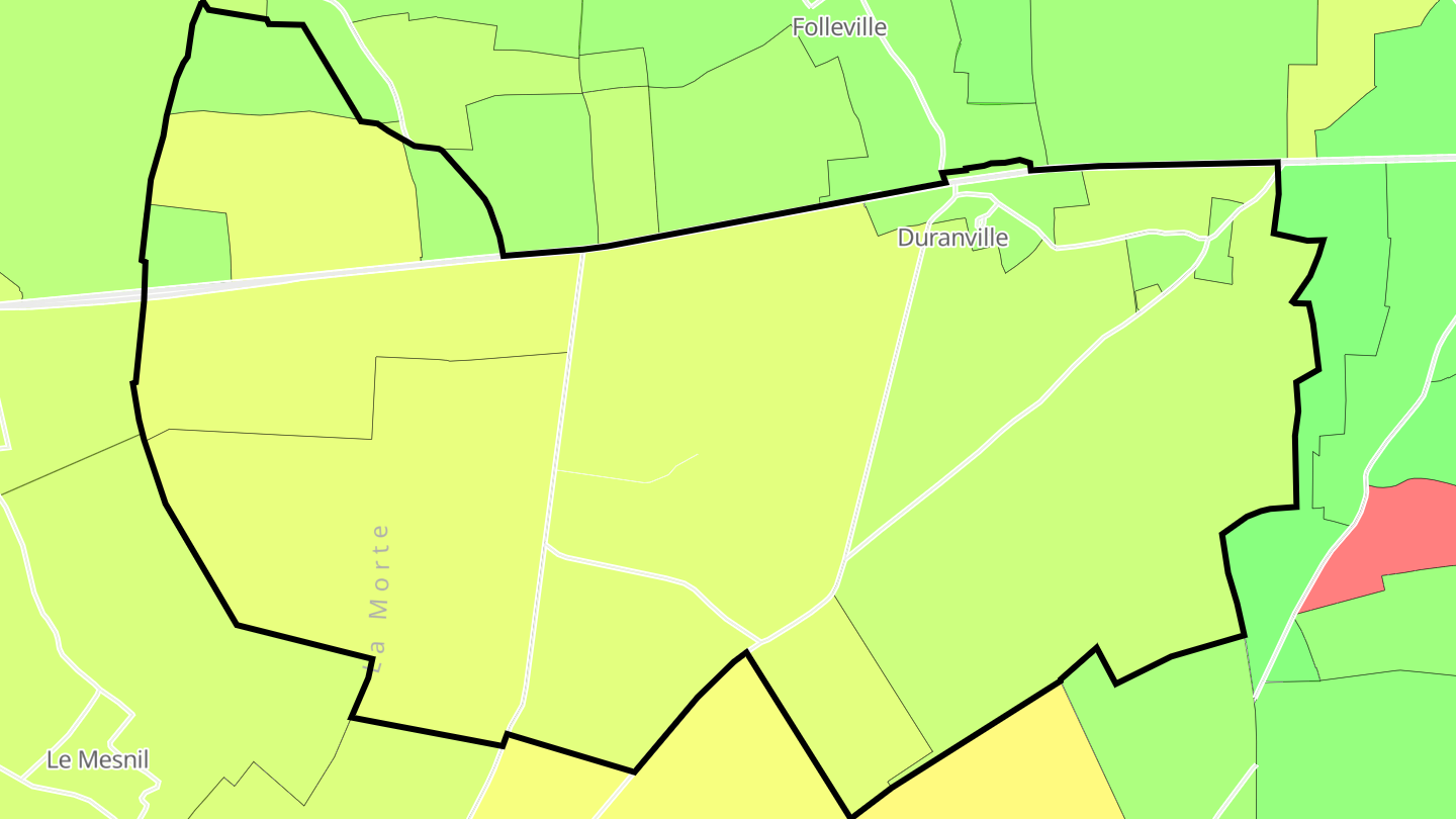 Carte des prix de l'immobilier Duranville