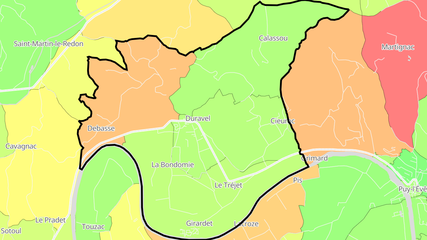 Carte des prix de l'immobilier Duravel