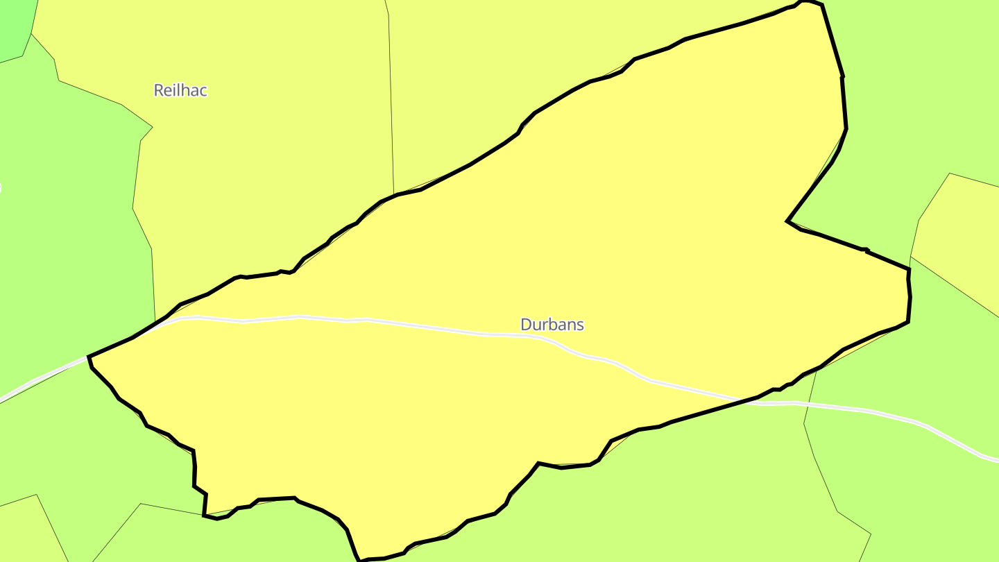 Carte des prix de l'immobilier Durbans