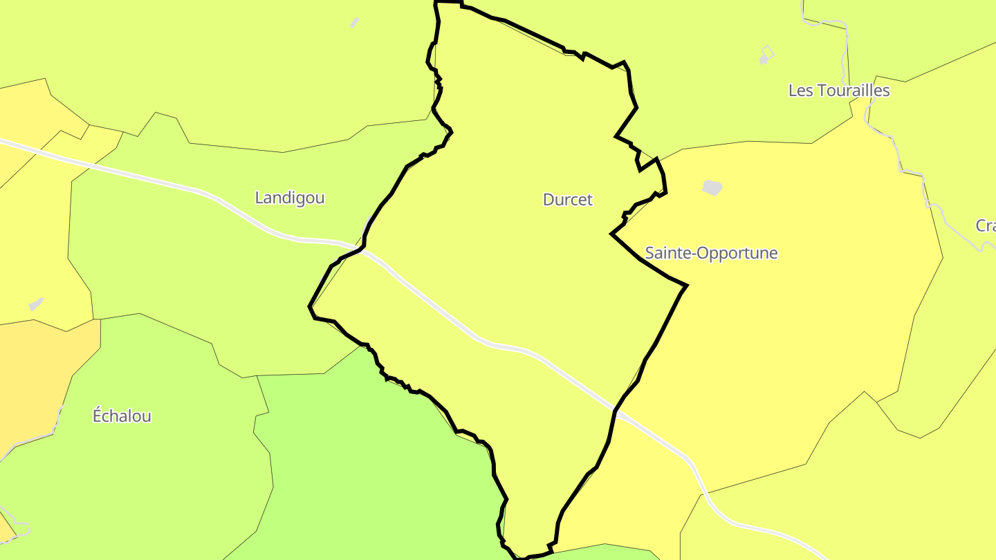Carte des prix de l'immobilier Durcet