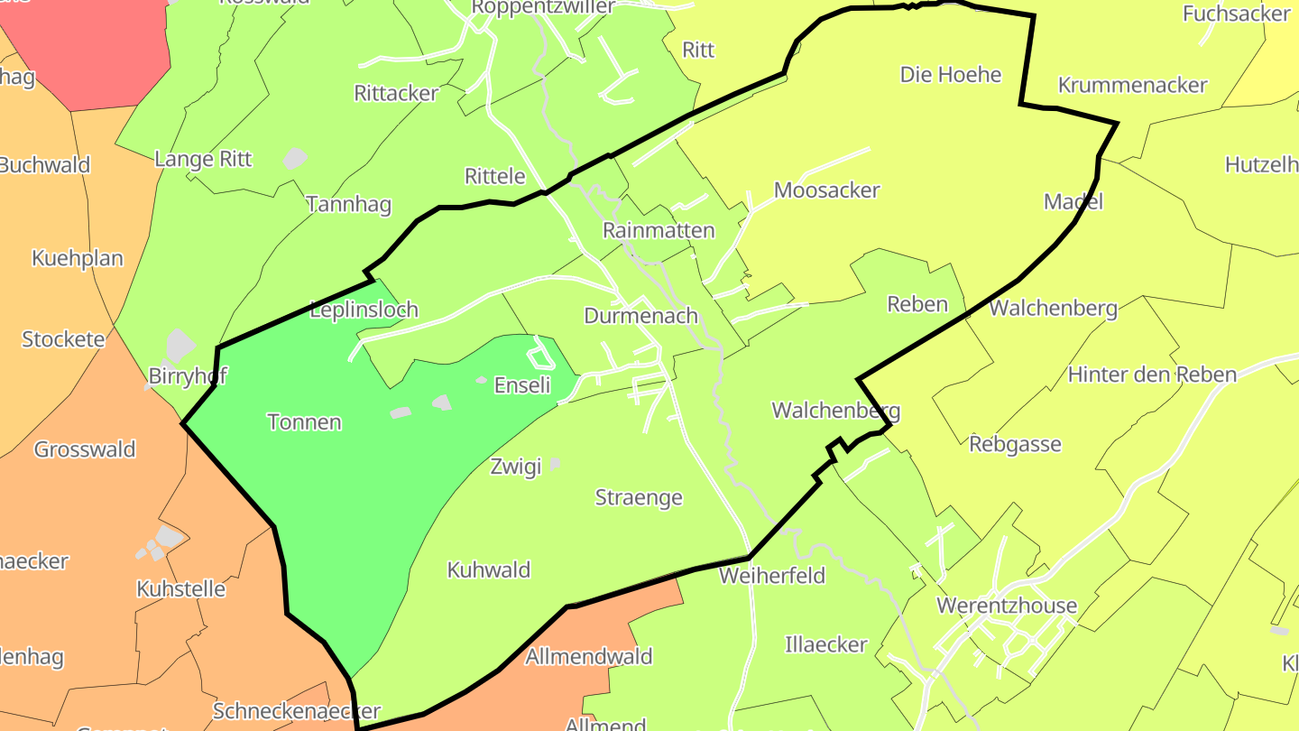 Carte des prix de l'immobilier Durmenach