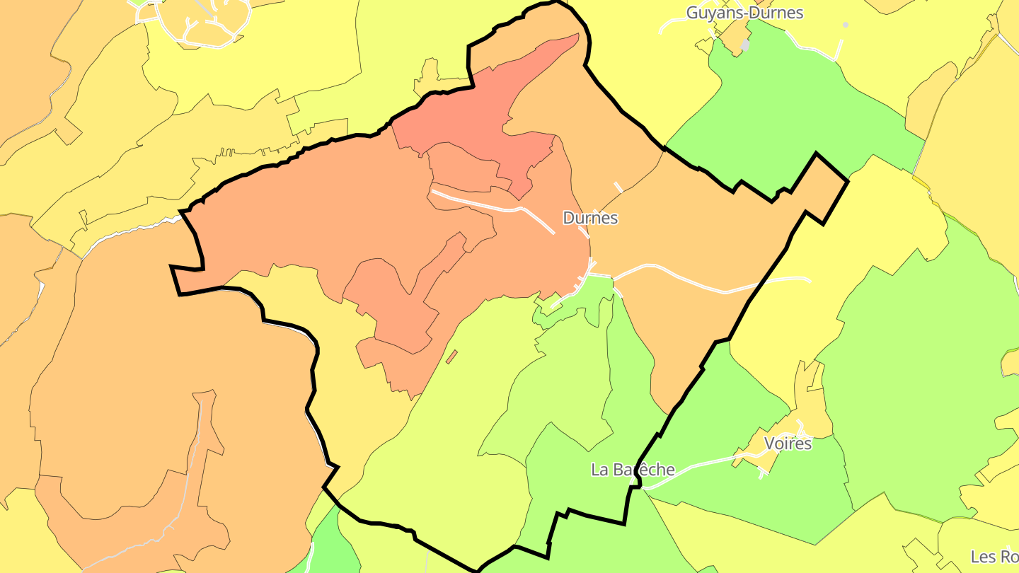 Carte des prix de l'immobilier Durnes