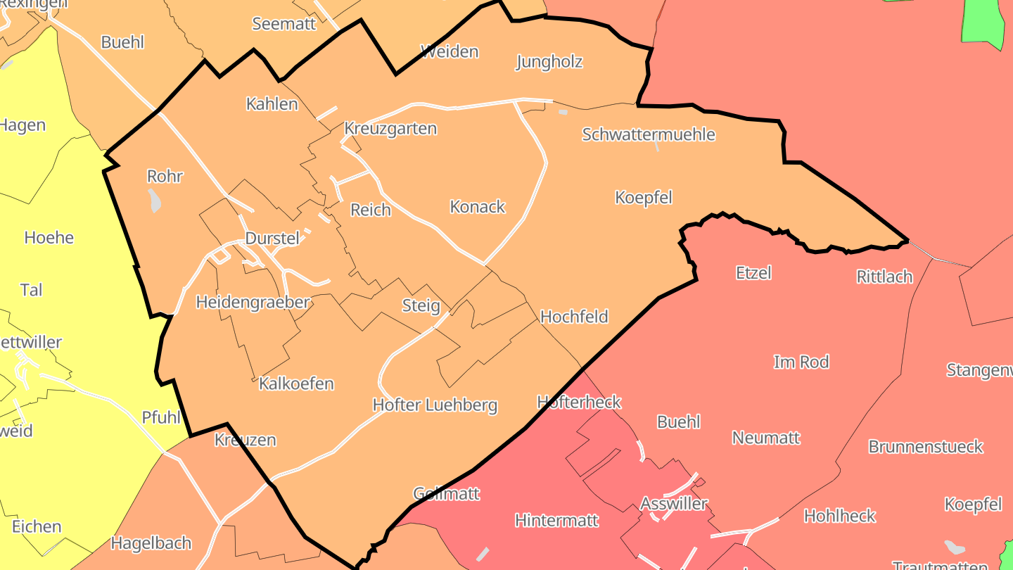 Carte des prix de l'immobilier Durstel