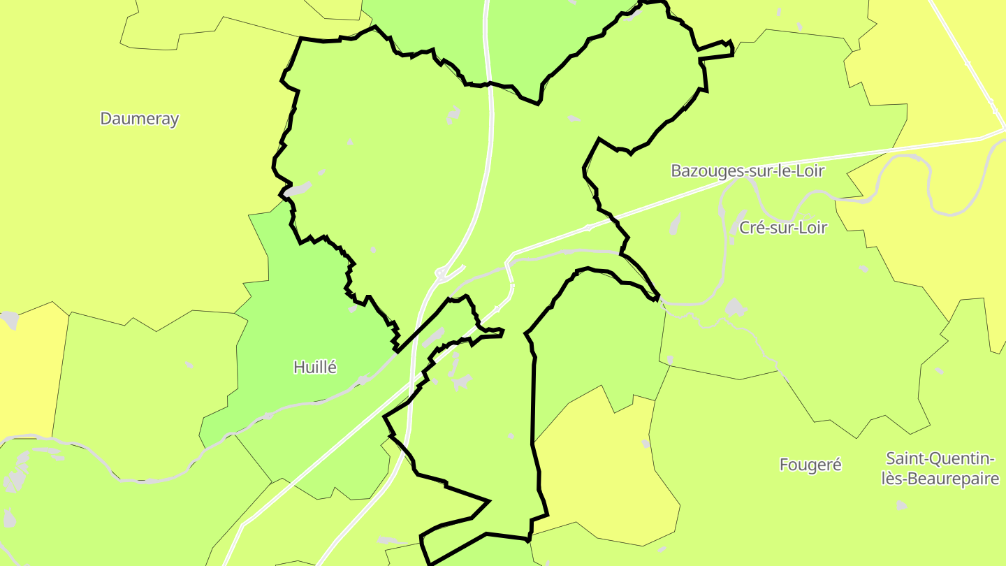 Carte des prix de l'immobilier Durtal