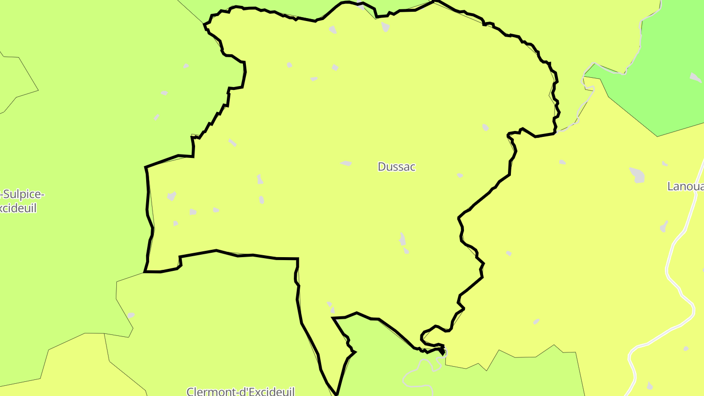 Carte des prix de l'immobilier Dussac