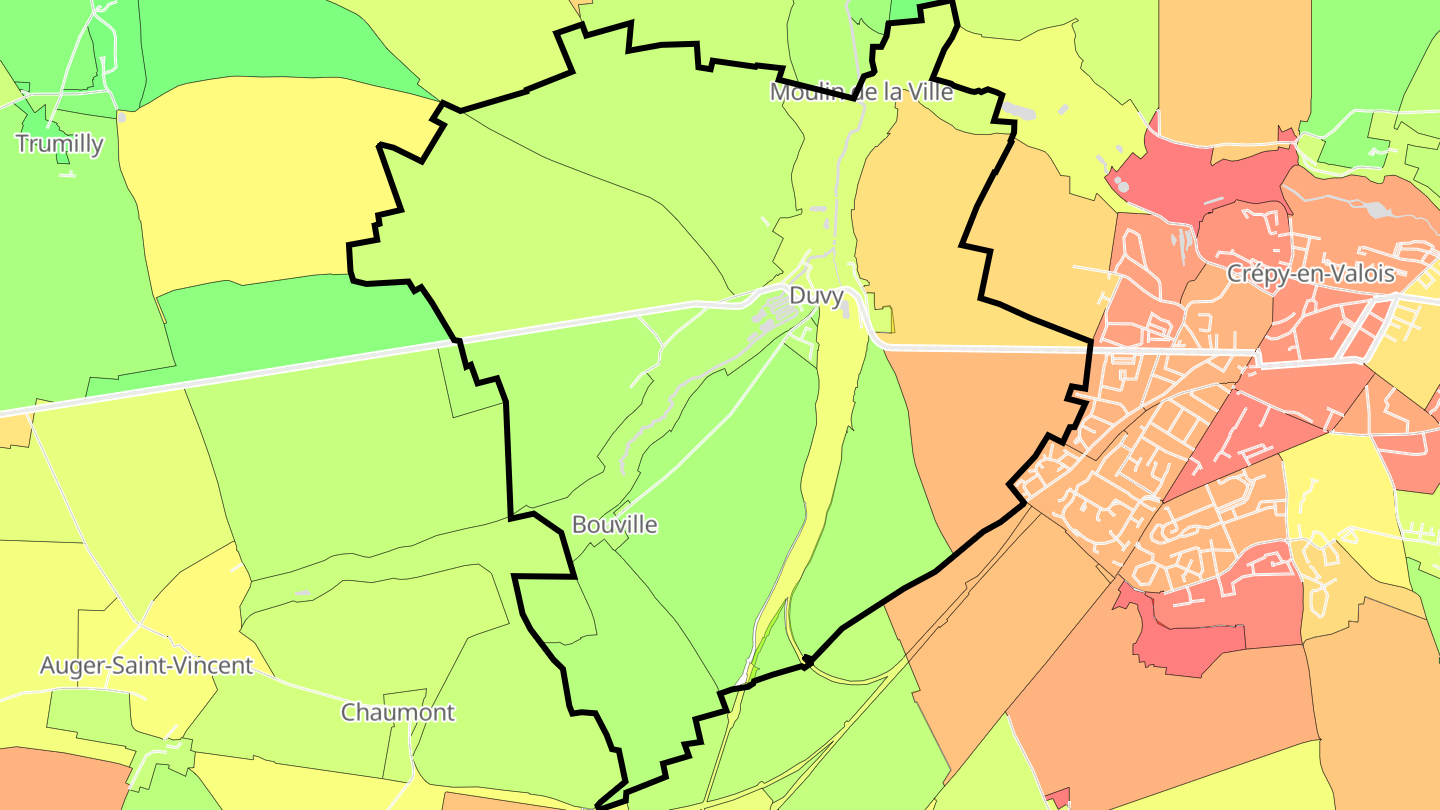 Carte des prix de l'immobilier Duvy