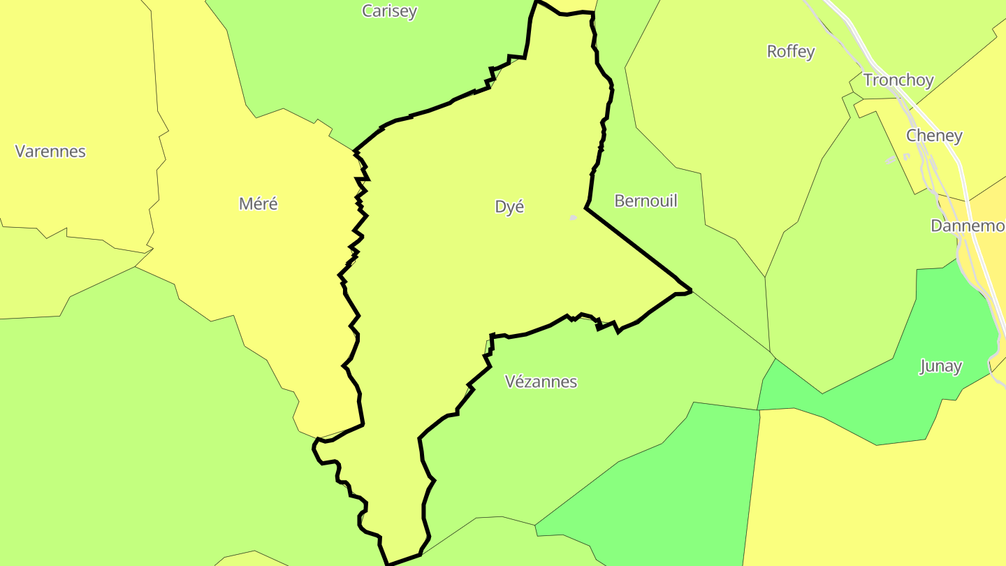 Carte des prix de l'immobilier Dyé