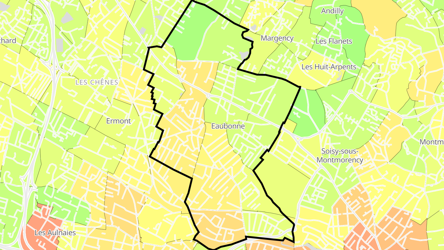 Carte des prix de l'immobilier Eaubonne