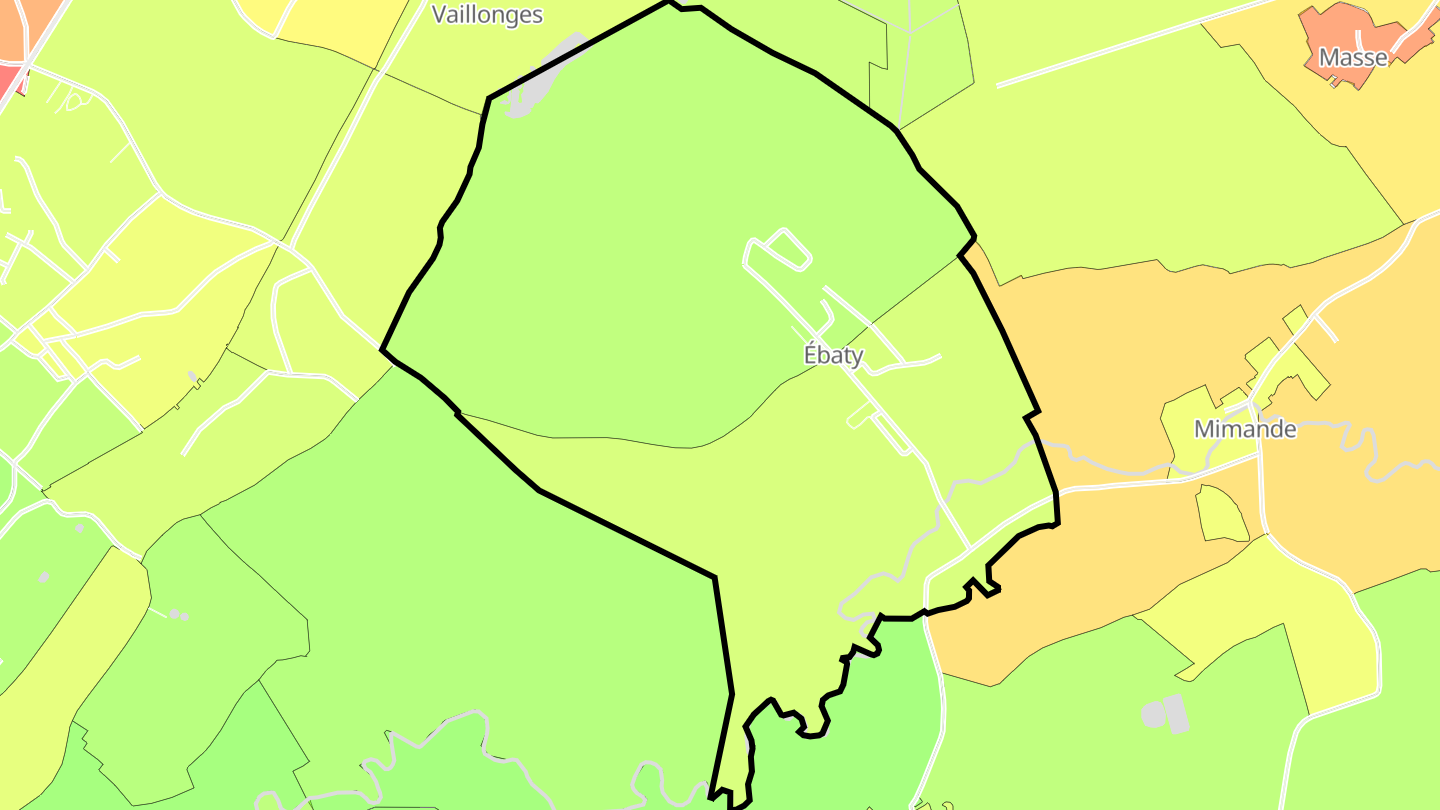 Carte des prix de l'immobilier Ébaty
