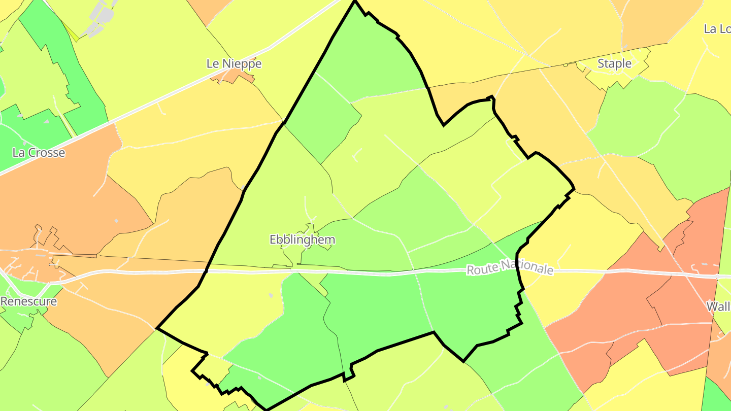 Carte des prix de l'immobilier Ebblinghem