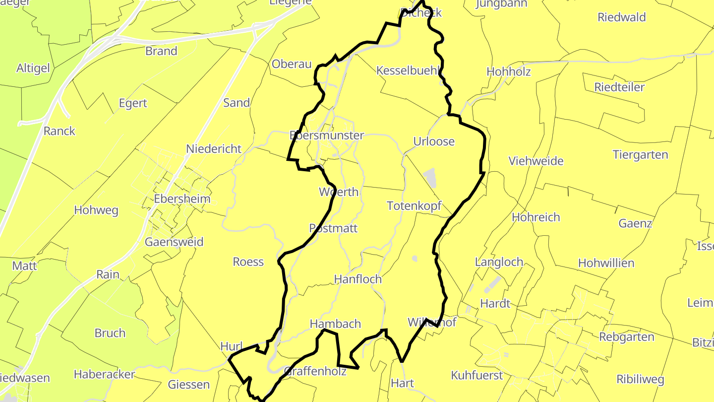 Carte des prix de l'immobilier Ebersmunster