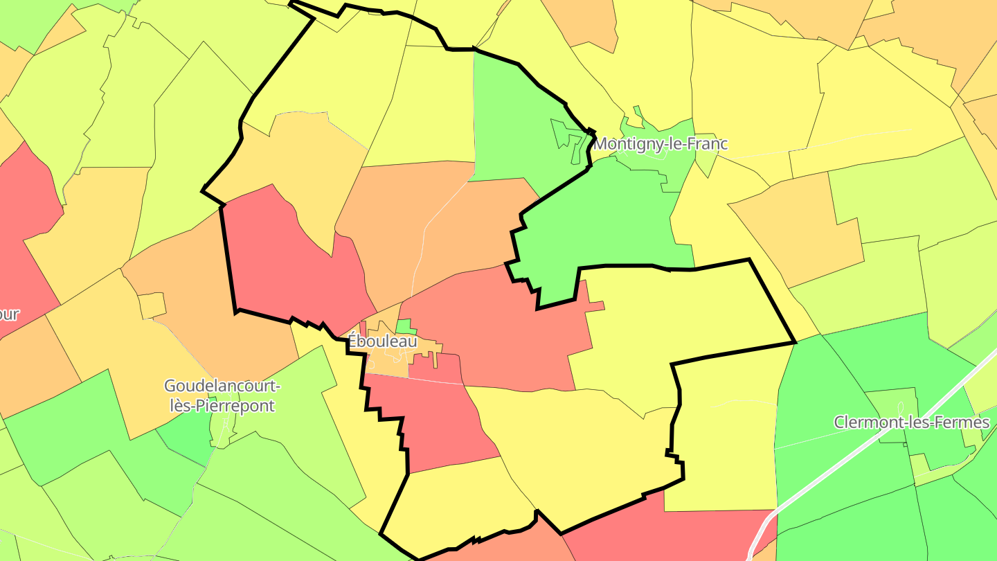 Carte des prix de l'immobilier Ébouleau