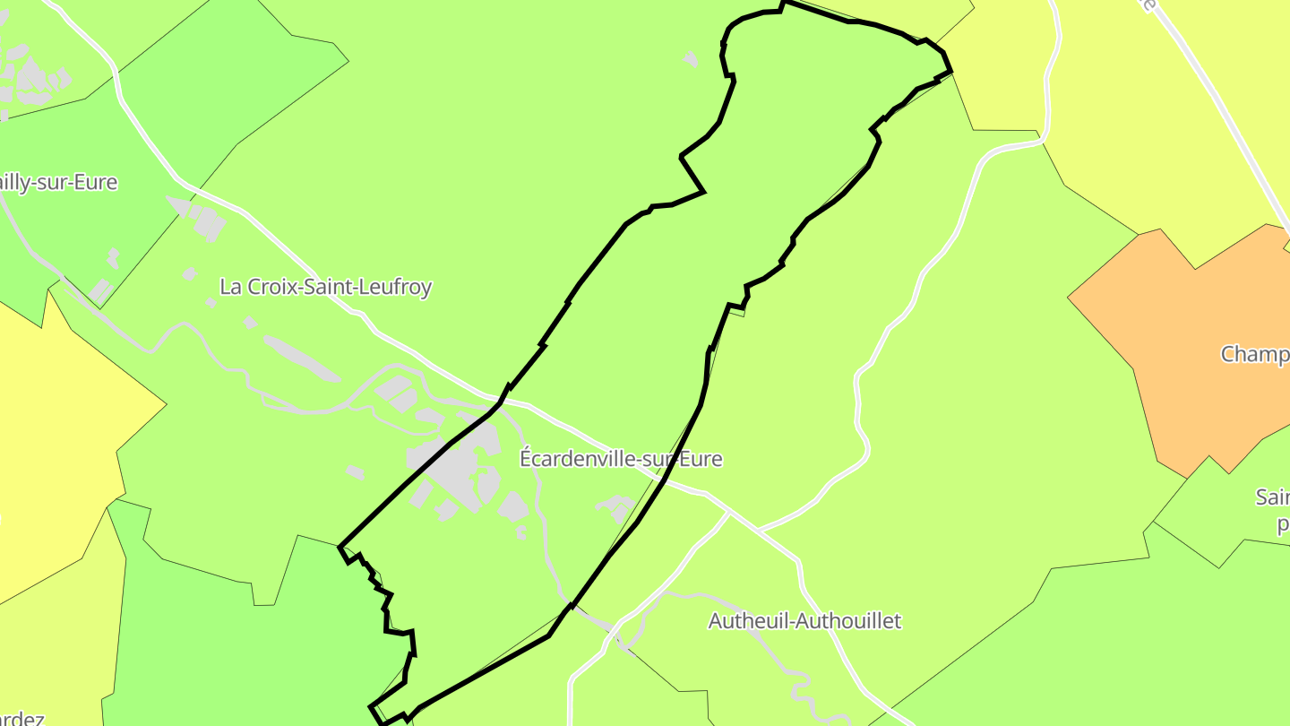 Carte des prix de l'immobilier Écardenville-sur-Eure