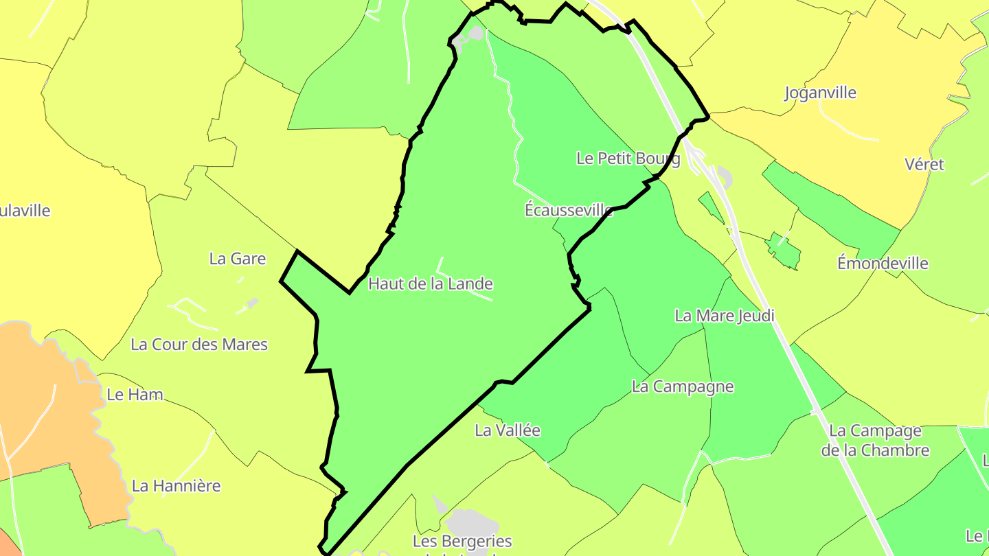 Carte des prix de l'immobilier Écausseville