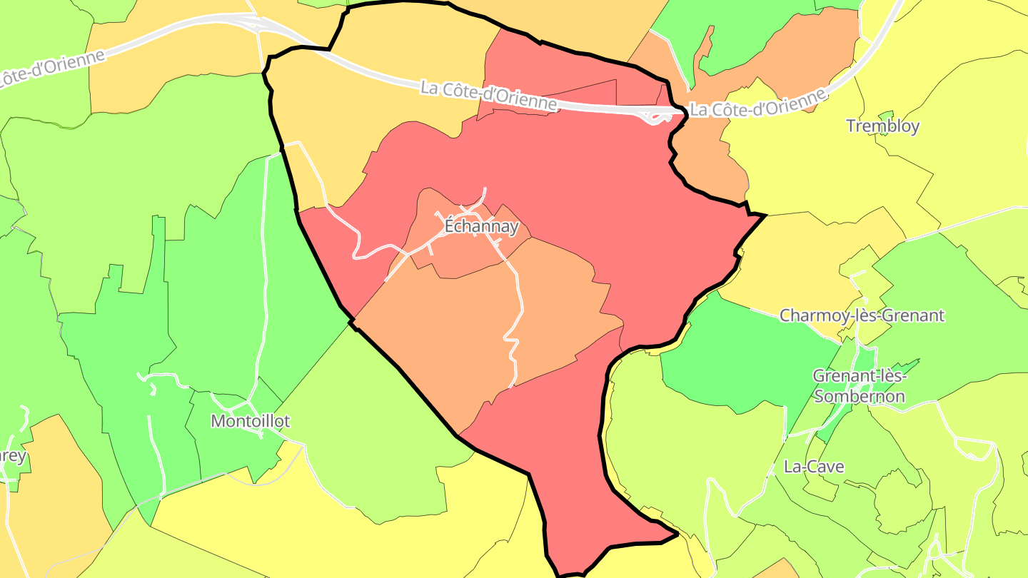 Carte des prix de l'immobilier Échannay