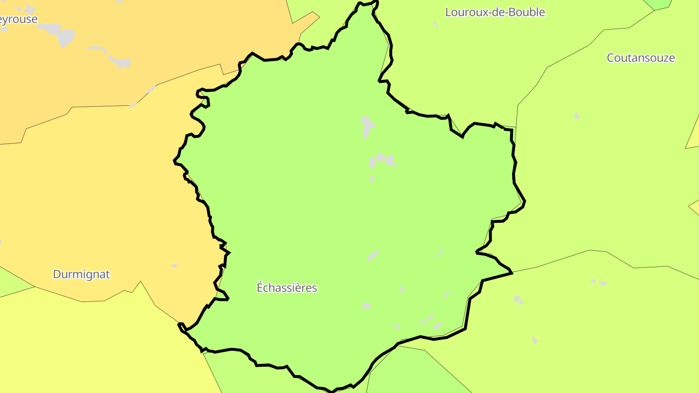 Carte des prix de l'immobilier Échassières