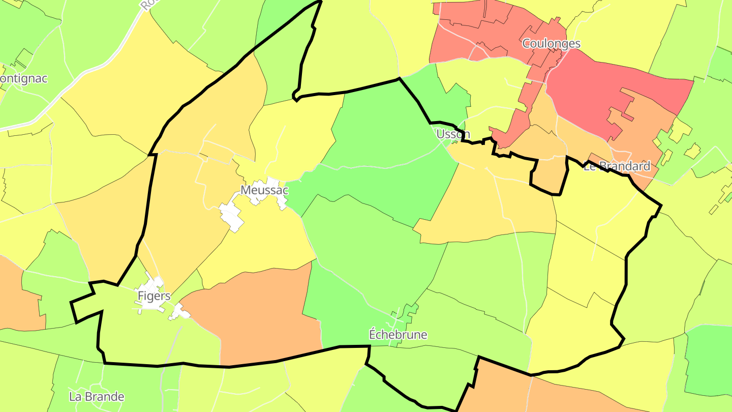 Carte des prix de l'immobilier Échebrune