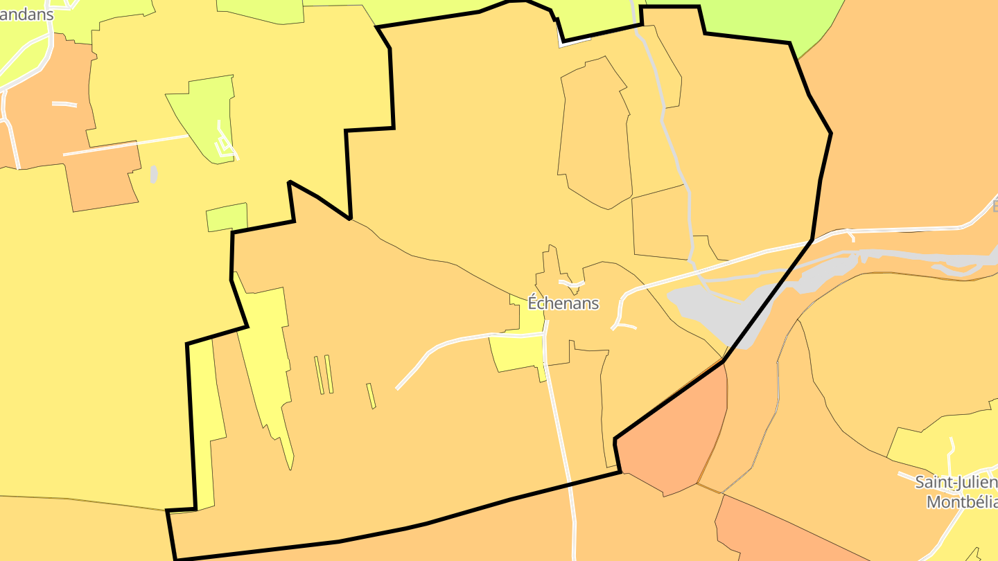 Carte des prix de l'immobilier Échenans