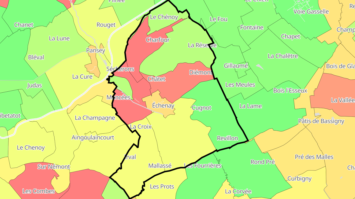 Carte des prix de l'immobilier Échenay