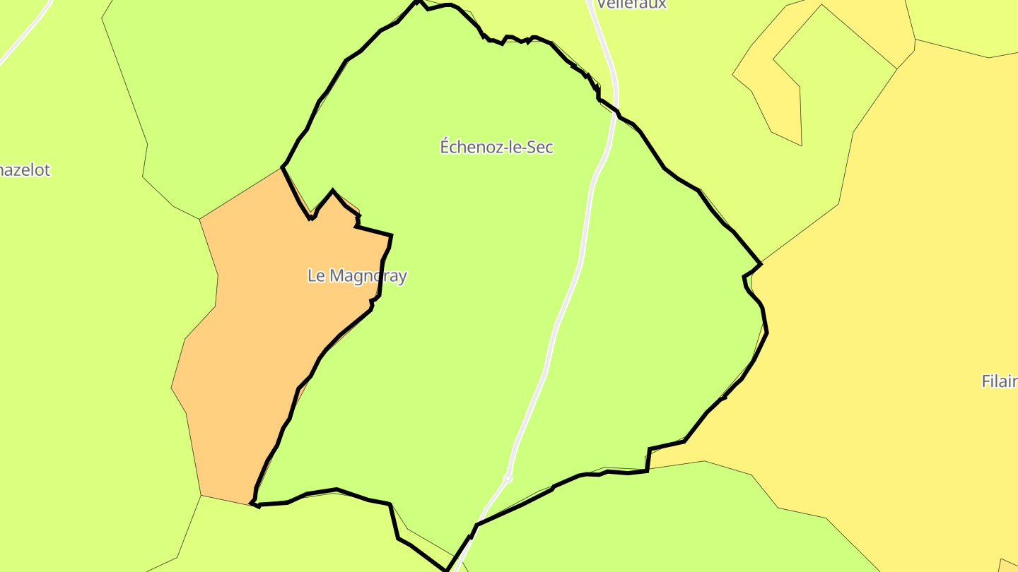 Carte des prix de l'immobilier Échenoz-le-Sec