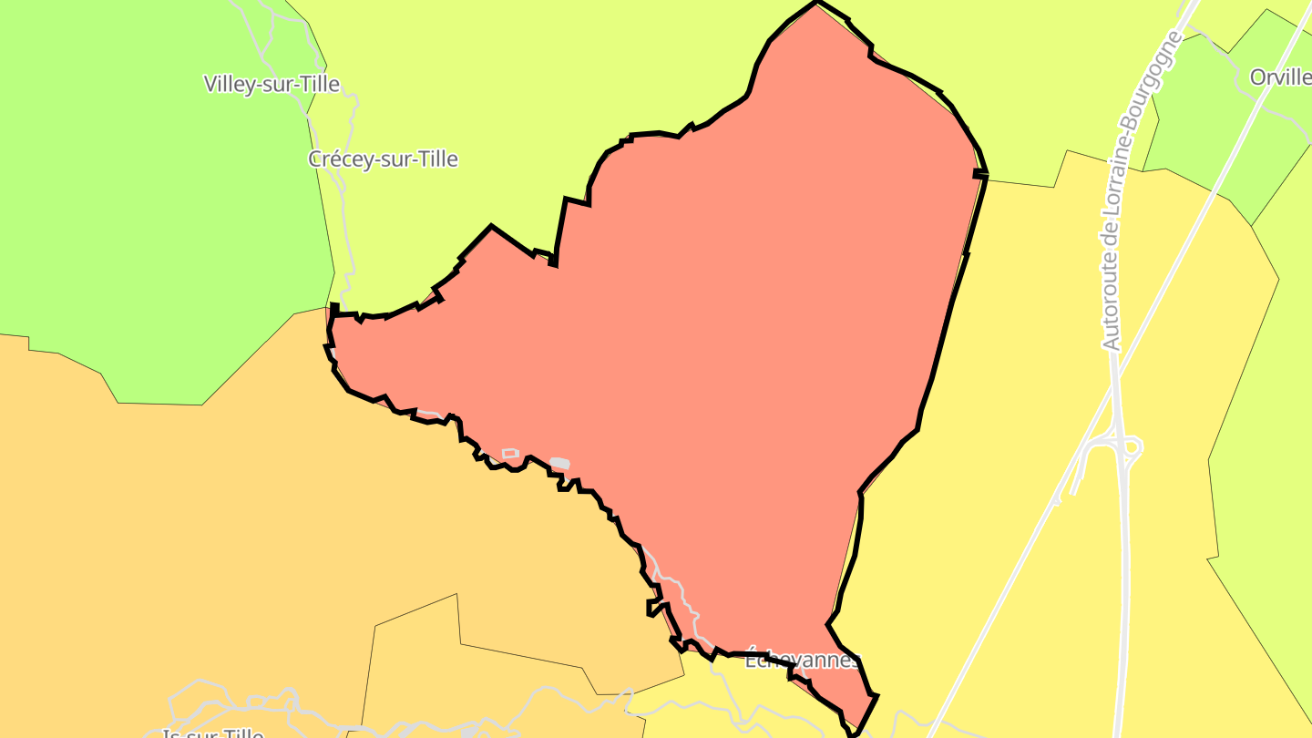 Carte des prix de l'immobilier Échevannes
