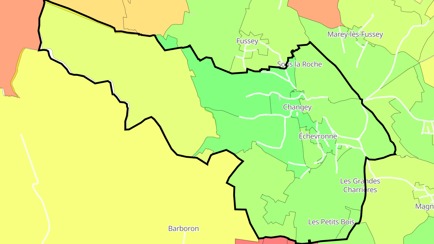 Carte des prix de l'immobilier Échevronne