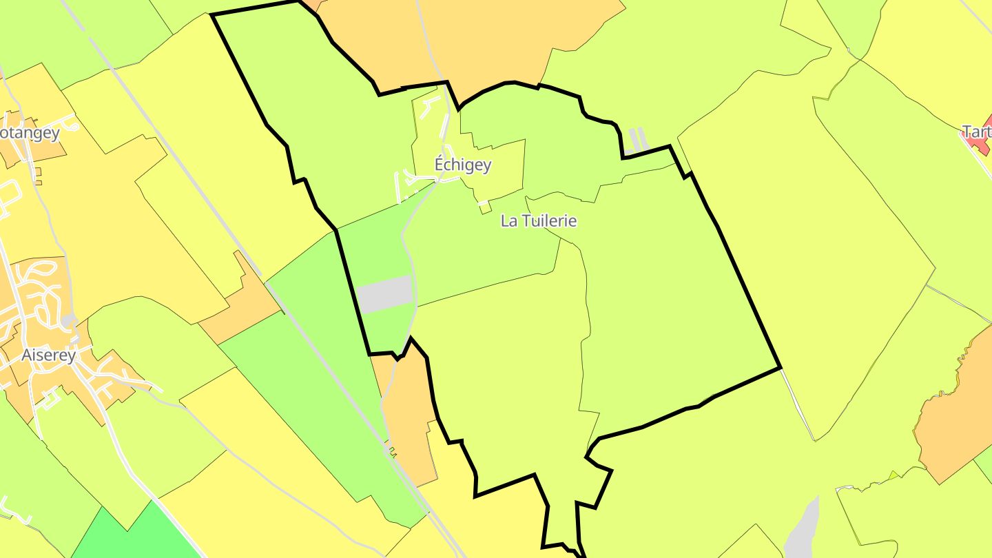 Carte des prix de l'immobilier Échigey
