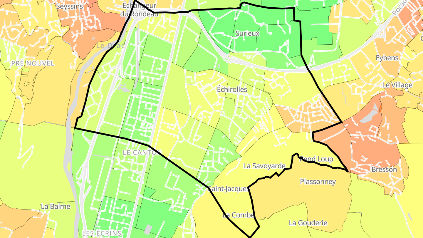 Carte des prix de l'immobilier Échirolles