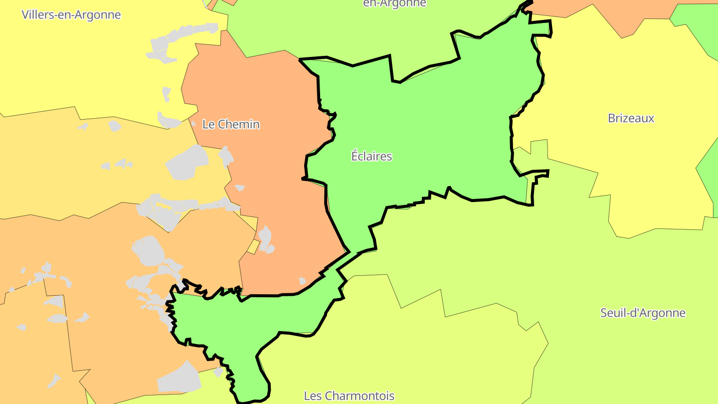 Carte des prix de l'immobilier Éclaires
