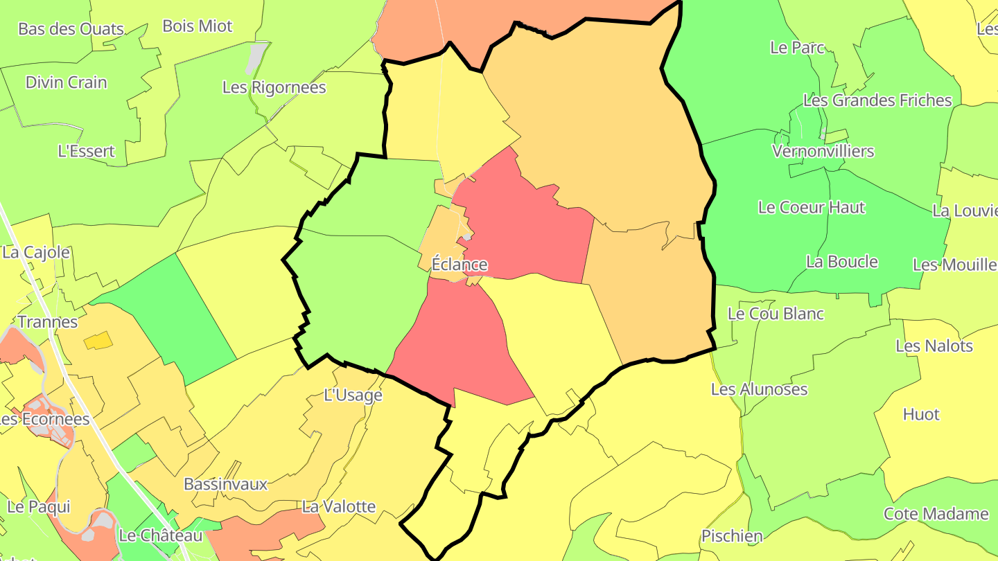 Carte des prix de l'immobilier Éclance