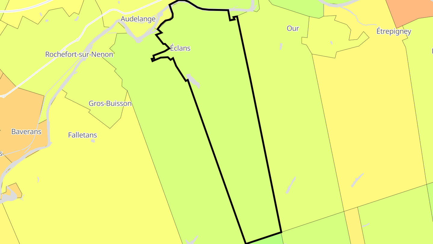 Carte des prix de l'immobilier Éclans