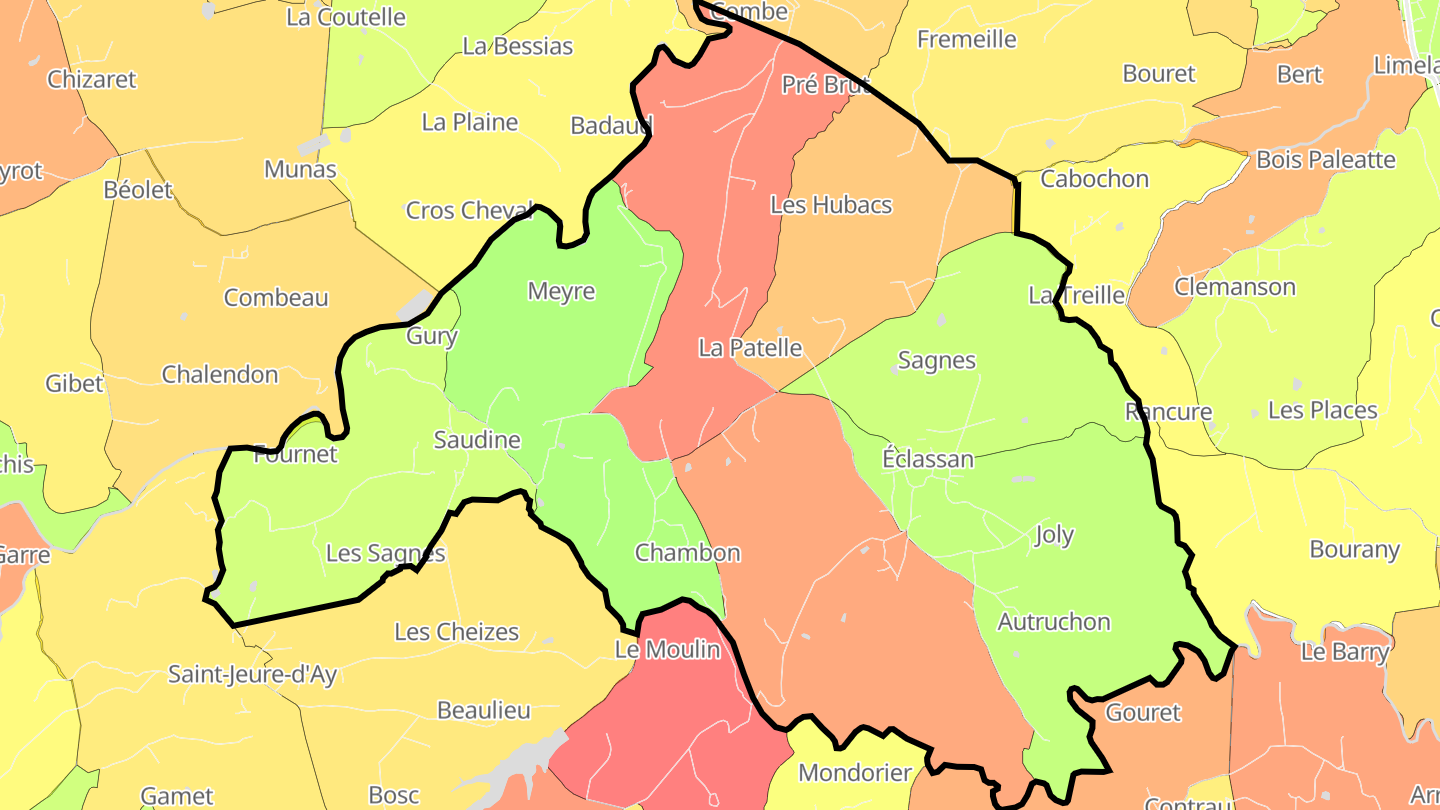 Carte des prix de l'immobilier Éclassan