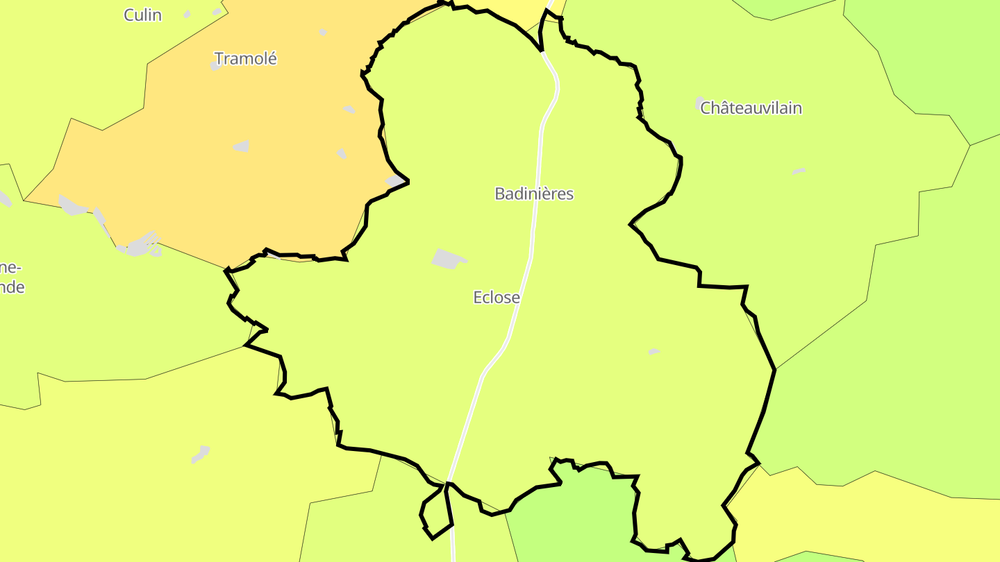 Carte des prix de l'immobilier Eclose-Badinières