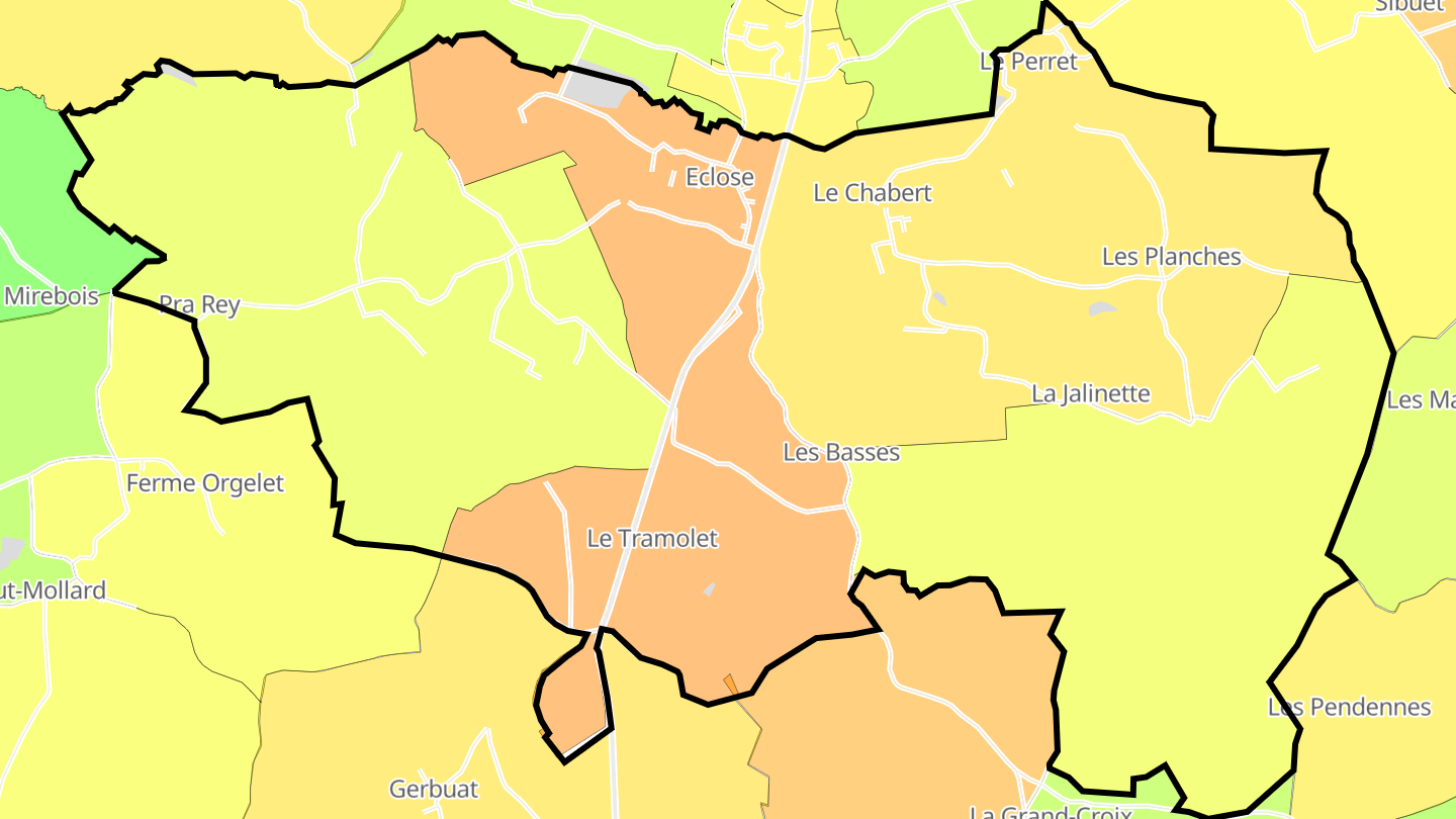 Carte des prix de l'immobilier Eclose