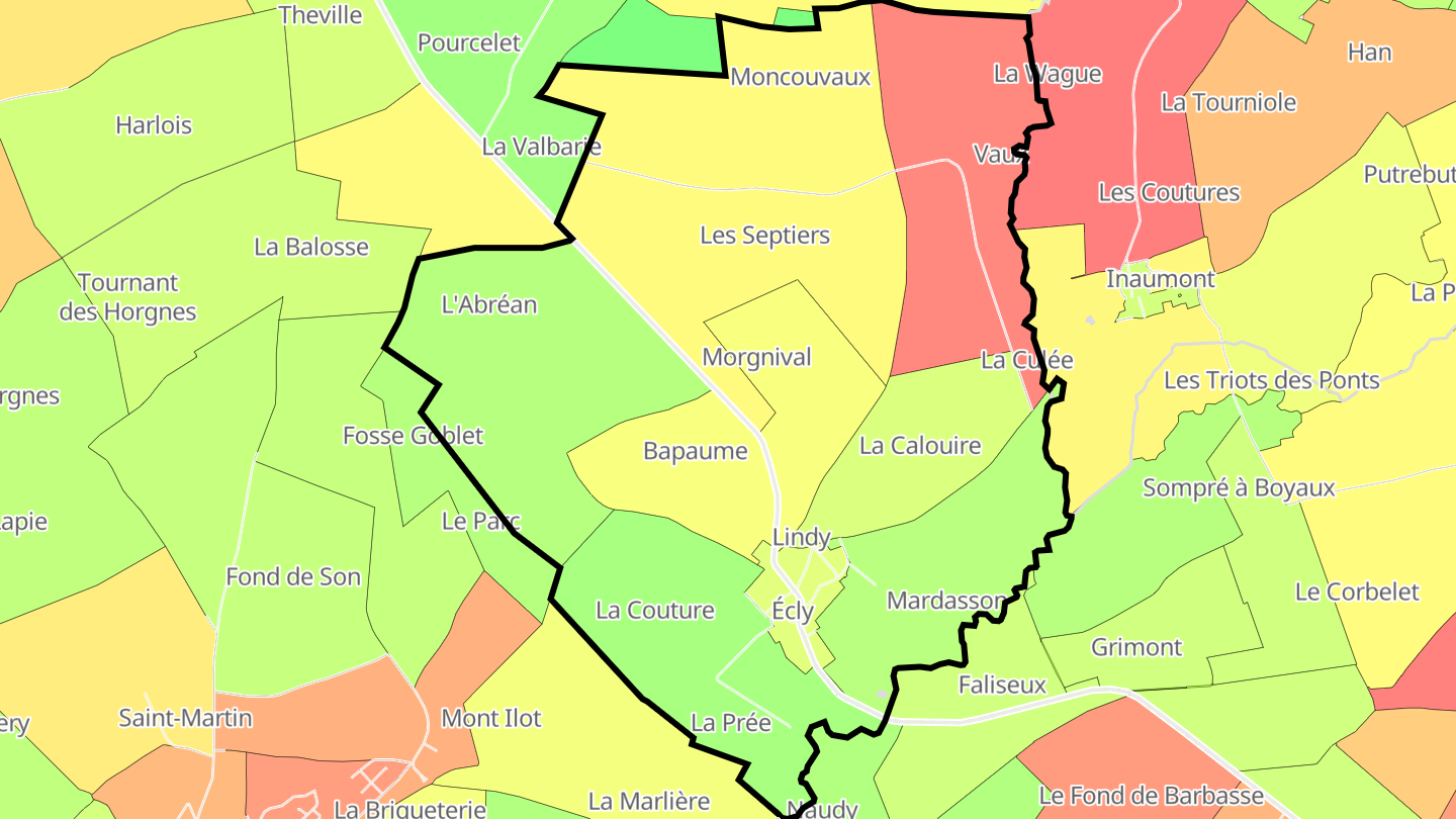 Carte des prix de l'immobilier Écly