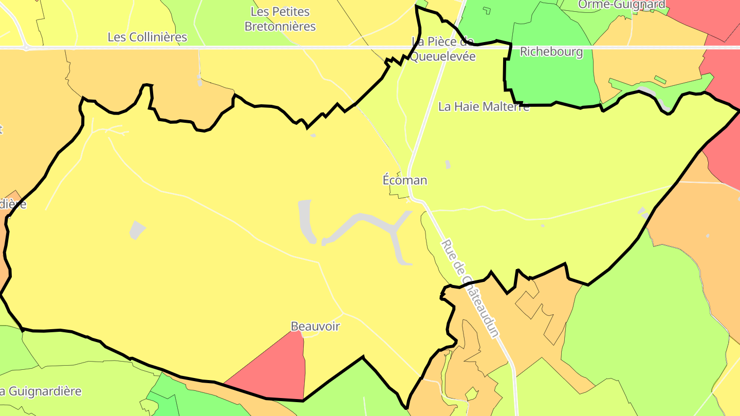 Carte des prix de l'immobilier Écoman