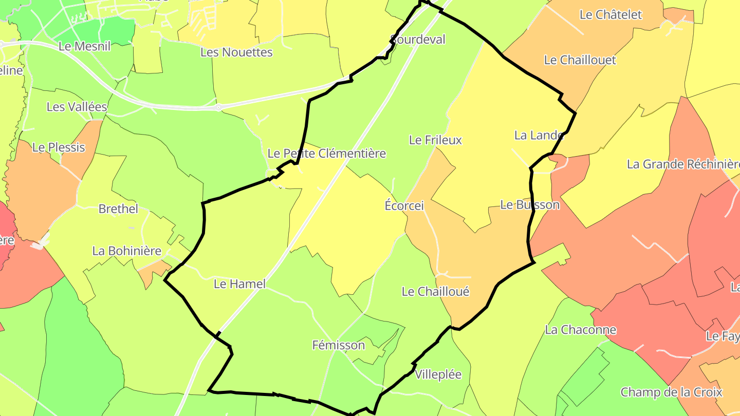 Carte des prix de l'immobilier Écorcei